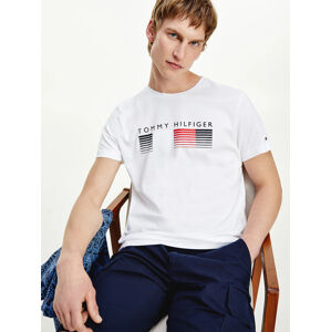 Tommy Hilfiger pánské bílé tričko Graphic - L (YBR)